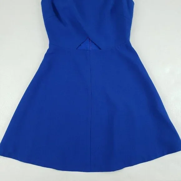 Chelsea 28 Cutout Sleeveless Dress Blue Womens XS Fit Flare Party Lined Mini - Picture 3 of 12
